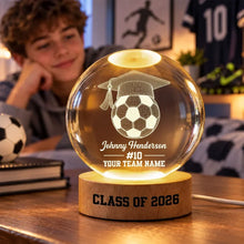 Load image into Gallery viewer, Personalized Globe Lamp Gift for Soccer Senior Graduate
