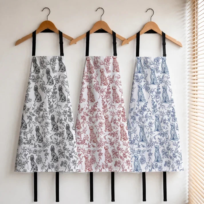 Personalized Dog Lover Apron with 3 Pockets for Mom Gift