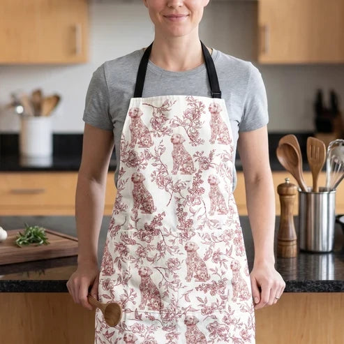Personalized Dog Lover Apron with 3 Pockets for Mom Gift