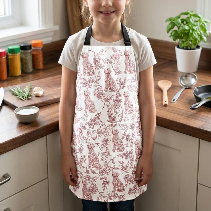 Personalized Dog Lover Apron with 3 Pockets for Mom Gift