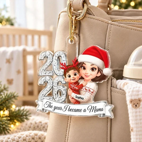 Personalized Acrylic Ornament New Mom Christmas Gift 2023