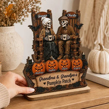 Load image into Gallery viewer, Personalized Skeleton Couple Wooden Plaque Gift for Family Halloween Decor
