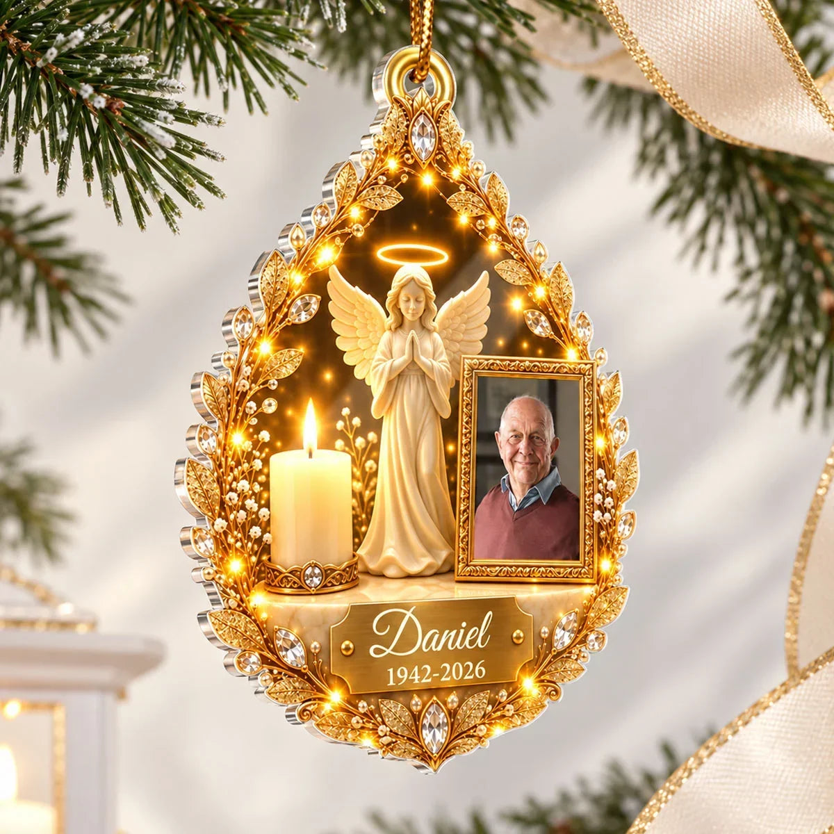 Personalized Acrylic Ornament Sympathy Gift for Family Angel