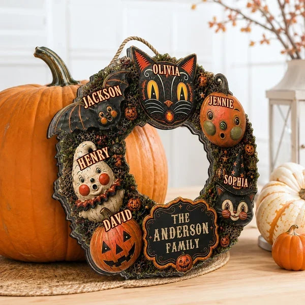 Personalized Wooden Halloween Sign Custom Family Decor Gift