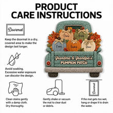 Load image into Gallery viewer, Personalized Autumn Pumpkin Truck Doormat Gift for Grandma and Grandpa
