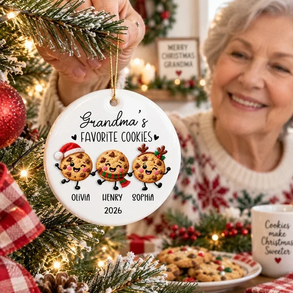 Personalized Ceramic Ornament Gift for Grandma Christmas Keepsake