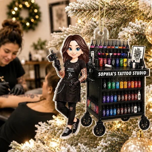 Personalized Tattoo Artist Acrylic Ornament Custom Gift for Her