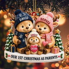 Load image into Gallery viewer, Personalized Acrylic Christmas Ornament First Holiday as Parents Gift
