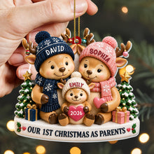 Load image into Gallery viewer, Personalized Acrylic Christmas Ornament First Holiday as Parents Gift
