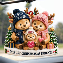 Load image into Gallery viewer, Personalized Acrylic Christmas Ornament First Holiday as Parents Gift
