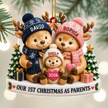 Load image into Gallery viewer, Personalized Acrylic Christmas Ornament First Holiday as Parents Gift
