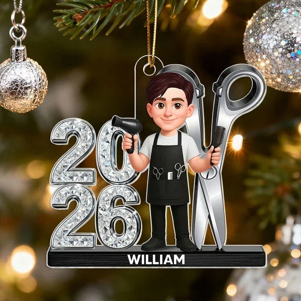 Personalized Acrylic Ornament for Hairdressers Creative Gift
