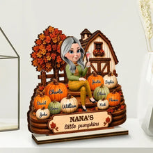Load image into Gallery viewer, Personalized Wooden Plaque for Grandma with Pumpkins Gift
