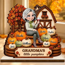 Load image into Gallery viewer, Personalized Wooden Plaque for Grandma with Pumpkins Gift

