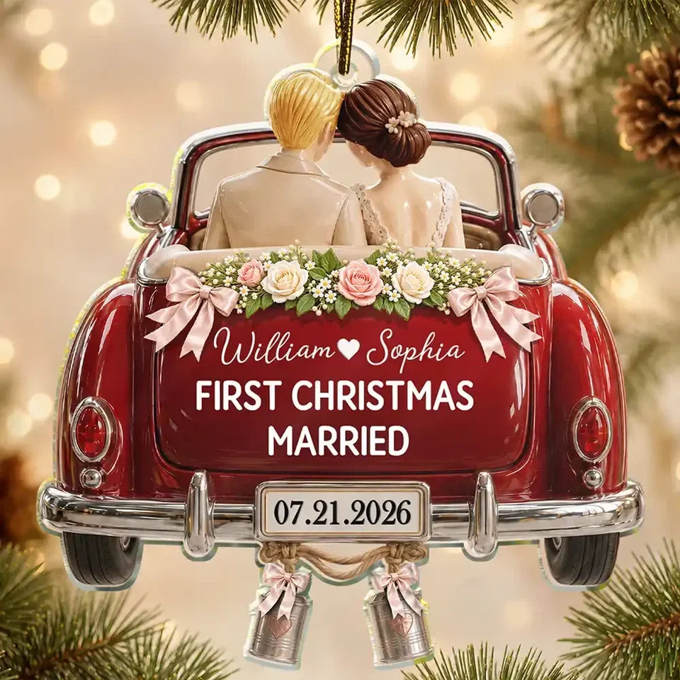 Personalized Acrylic Ornament Newlywed Couple First Christmas Gift