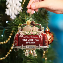 Load image into Gallery viewer, Personalized Acrylic Ornament Newlywed Couple First Christmas Gift
