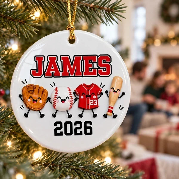 Personalized Baseball Ceramic Ornament Custom Gift for Fans