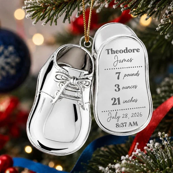 Personalized Baby Shoe Acrylic Ornament Gift for New Parents