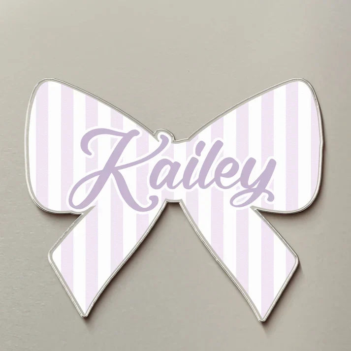 Personalized Acrylic Magnet Gift for Family with Bow Design