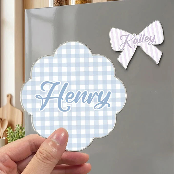 Personalized Acrylic Magnet Gift for Family with Bow Design