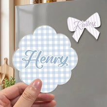 Load image into Gallery viewer, Personalized Acrylic Magnet Gift for Family with Bow Design

