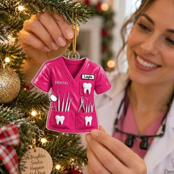 Personalized Dentist Uniform Acrylic Ornament Gift for Wife, Daughter, Friend