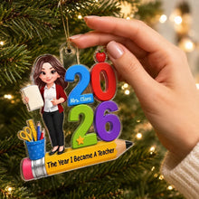 Load image into Gallery viewer, Personalized Teacher Acrylic Ornament Colorful Classroom Gift
