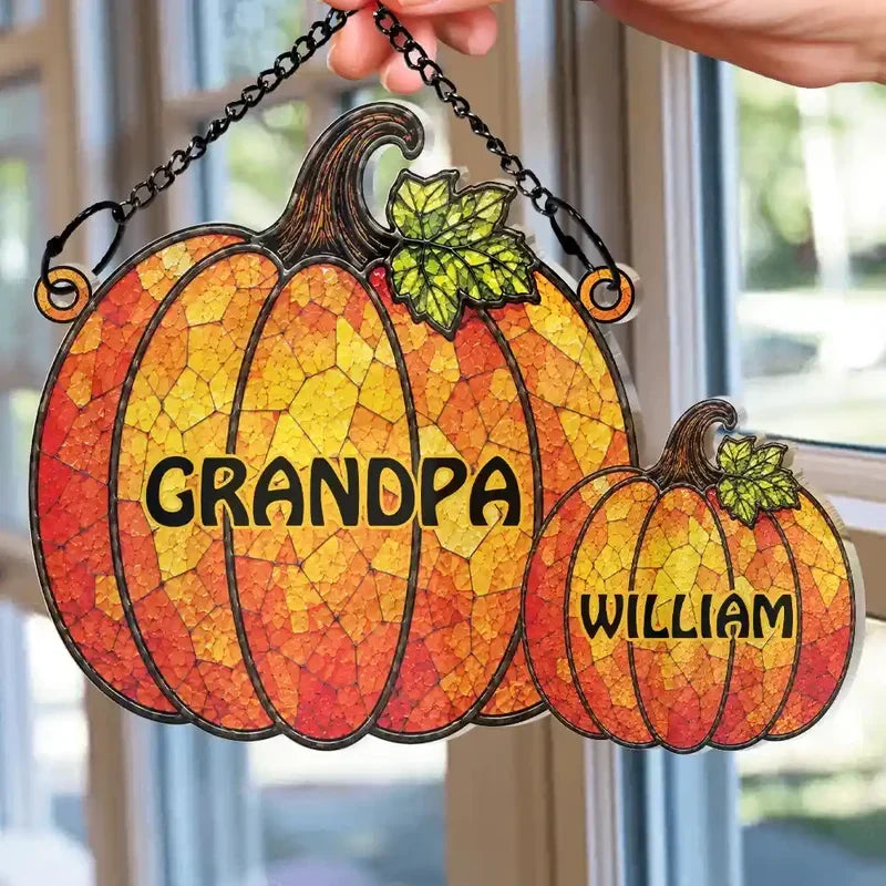 Personalized Acrylic Suncatcher Ornament Fall Gift for Grandma