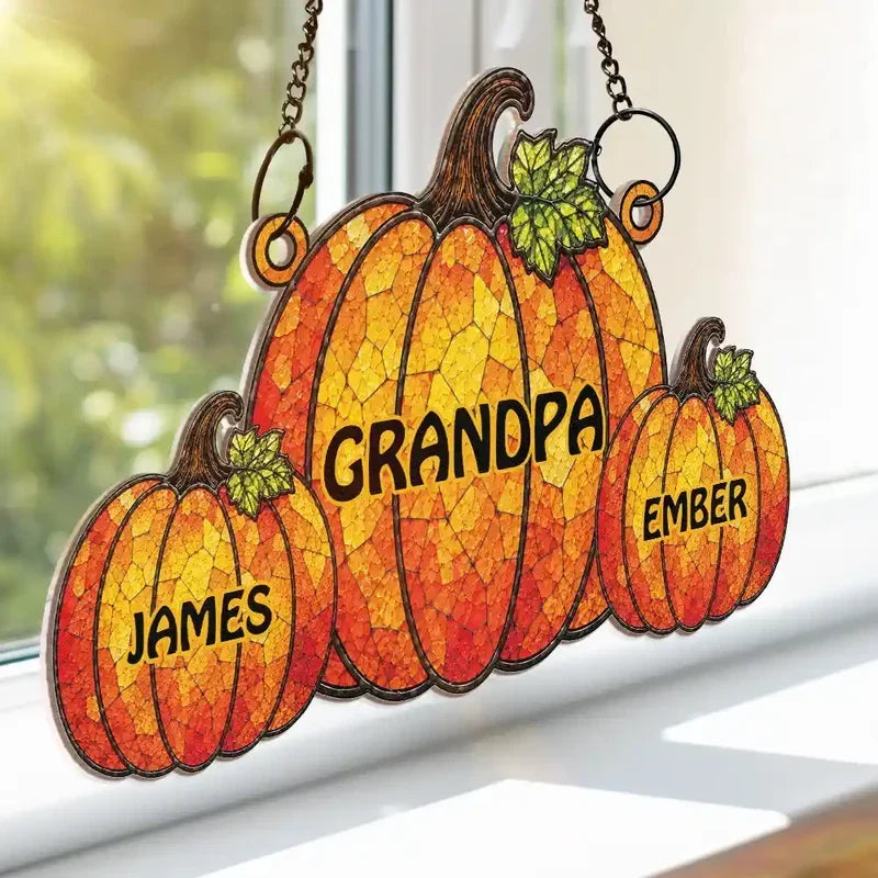 Personalized Acrylic Suncatcher Ornament Fall Gift for Grandma