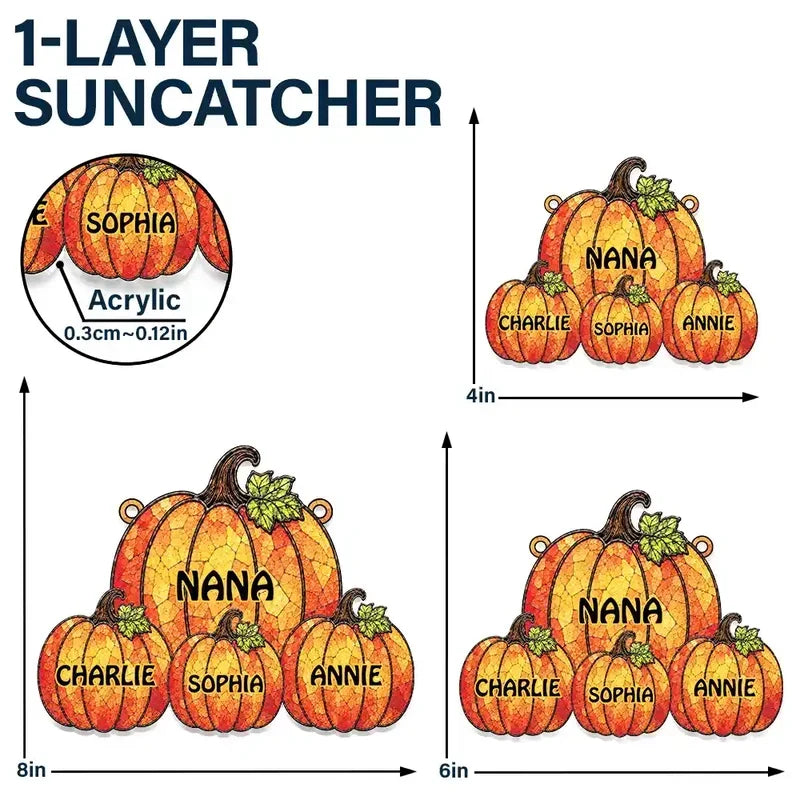 Personalized Acrylic Suncatcher Ornament Fall Gift for Grandma
