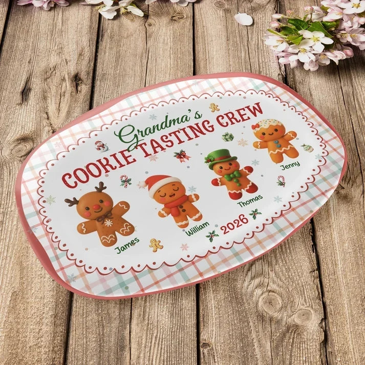 Personalized Cookie Tasting Crew Grilling Plate Gift for Grandma
