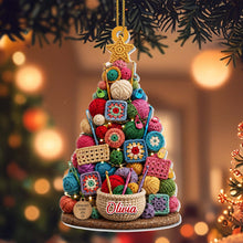 Load image into Gallery viewer, Personalized Crochet Christmas Tree Ornament Unique Gift for Crocheters
