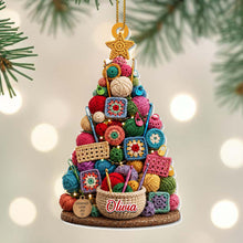Load image into Gallery viewer, Personalized Crochet Christmas Tree Ornament Unique Gift for Crocheters
