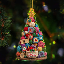 Load image into Gallery viewer, Personalized Crochet Christmas Tree Ornament Unique Gift for Crocheters
