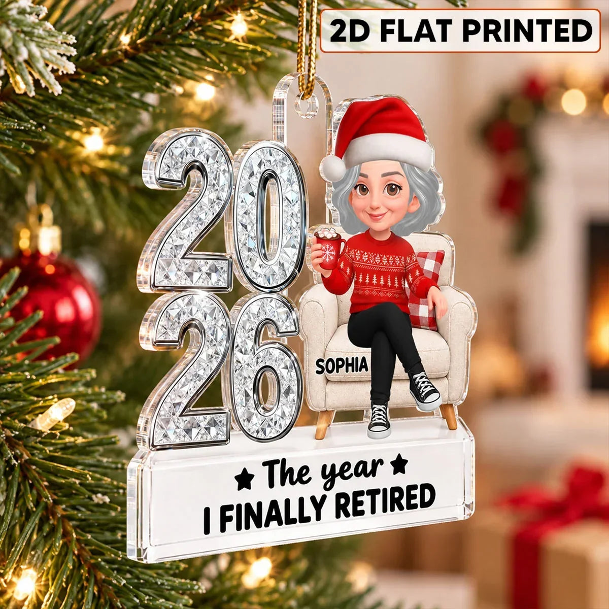 Personalized Acrylic Retirement Ornament Funny Gift for Coworker