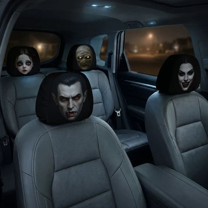 Personalized Car Headrest Covers Halloween Horror Fans Gift