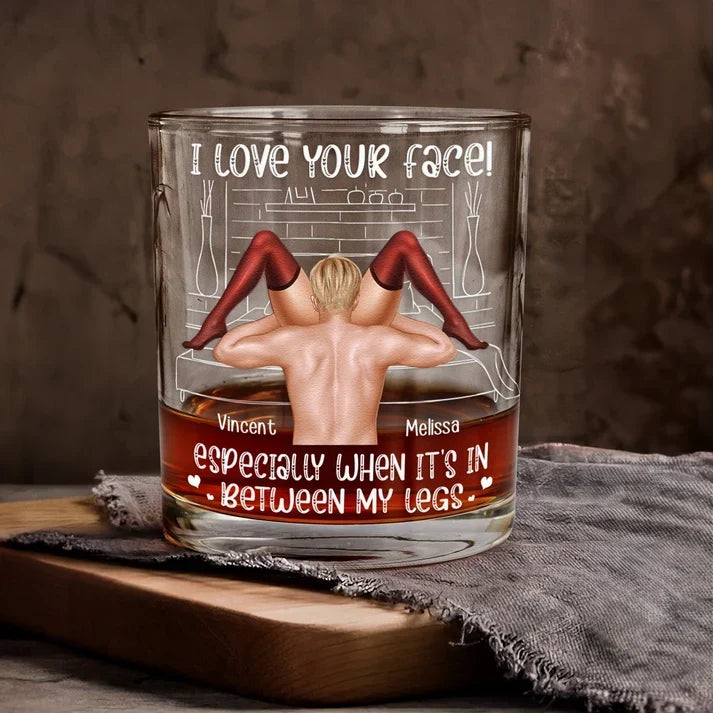 Personalized Whiskey Glass Unique Couple Gift for Partner