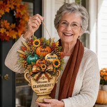 Load image into Gallery viewer, Personalized Wooden Sign for Grandparents Fall Decor Gift
