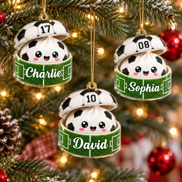 Personalized Soccer Ball Acrylic Ornament Creative Gift for Kids