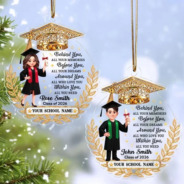 Personalized Graduation Ornament for Her Diploma Keepsake