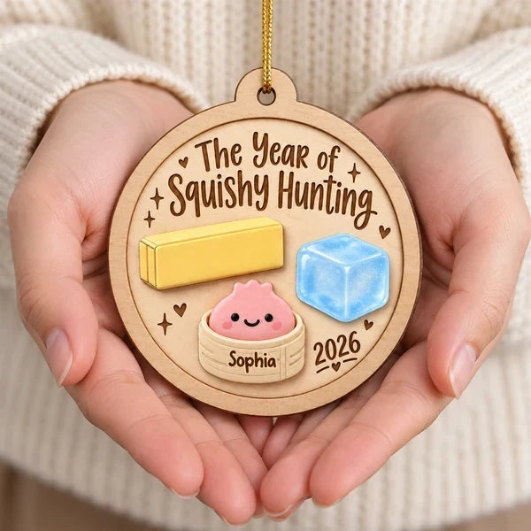 Personalized Wooden Ornament Cute Squishy Design Gift for Kids