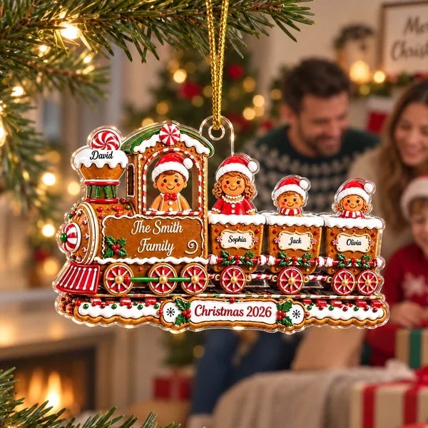 Personalized Gingerbread Family Ornament Unique Christmas Gift