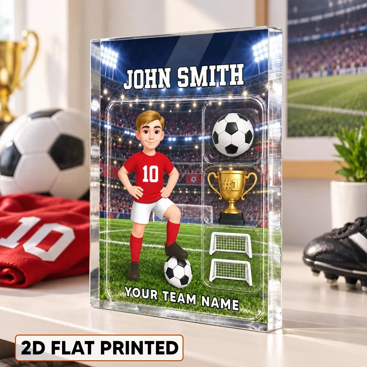Personalized Acrylic Soccer Player Plaque Custom Gift for Fans