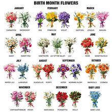 Load image into Gallery viewer, Personalized Striped Makeup Bag Custom Birth Flower Gift for Mom
