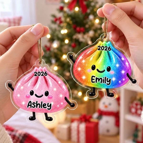 Personalized Dumpling Acrylic Ornament Custom Name Kids Gift