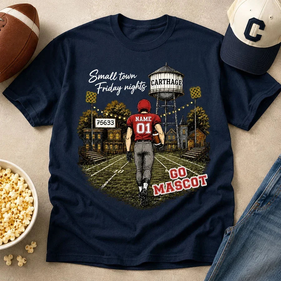 Personalized Classic Tee Football Player Gift for Mom