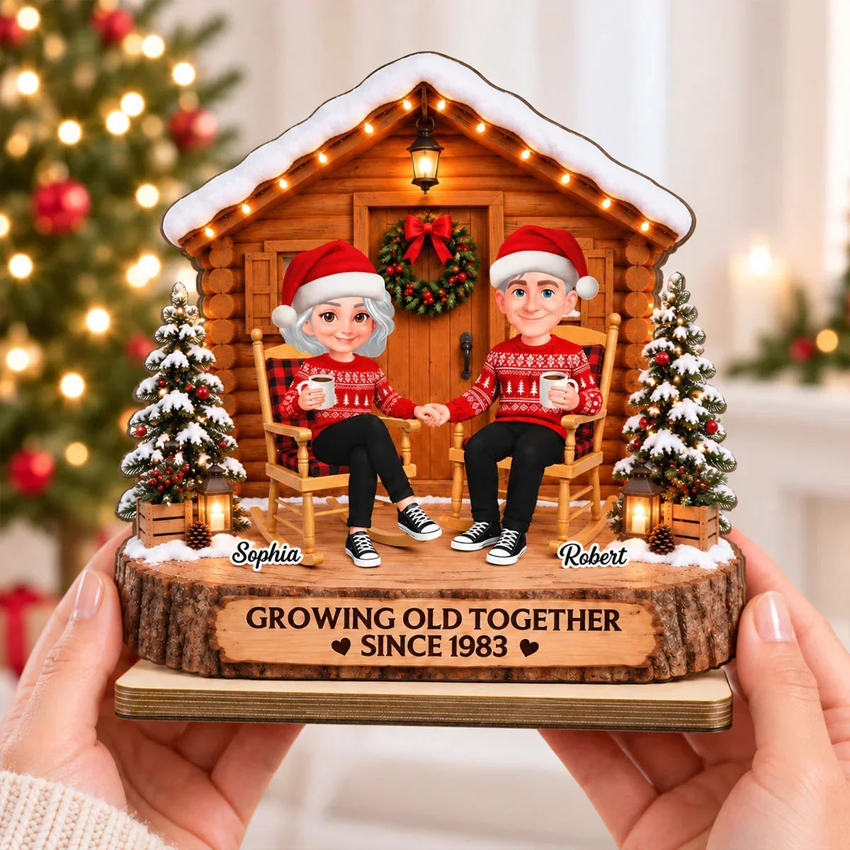 Personalized 2-Layer Wooden Plaque Cozy Couple Gift for Anniversary
