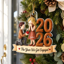 Load image into Gallery viewer, Personalized Acrylic Engagement Ornament Unique Gift for Couple
