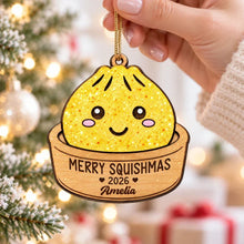 Load image into Gallery viewer, Personalized Merry Squishmas Wooden Ornament Custom Gift for Kids
