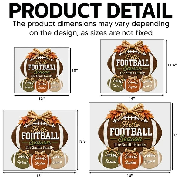 Personalized Football Season Shaped Yard Sign Family Gift